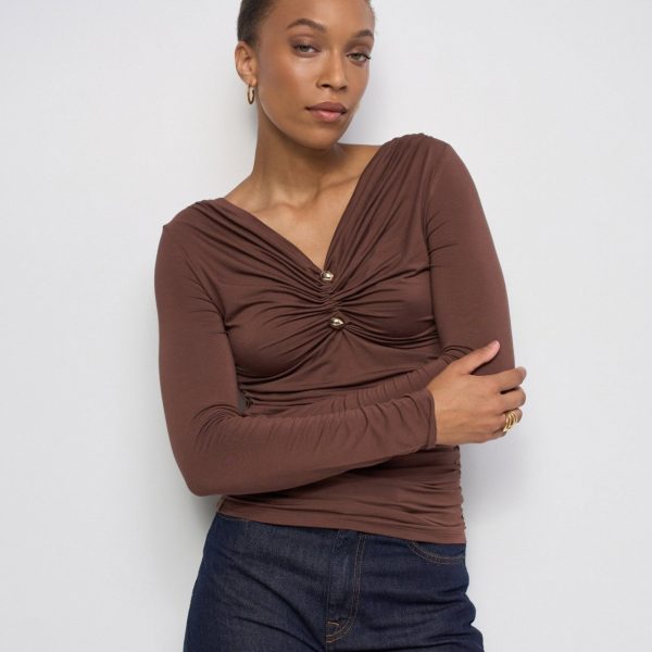 Jersey con fruncido marrón Salsa Jeans