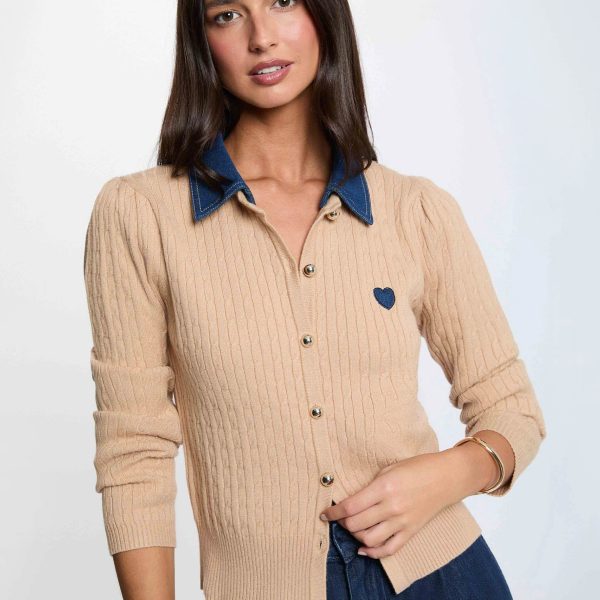 Jersey con cuello vuelto y botones Morgan