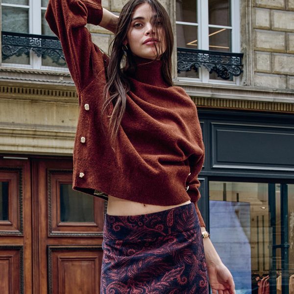 Jersey de cuello alto con botones Morgan