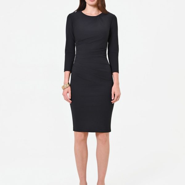 Vestido tubo con drapeado lateral Rinascimento