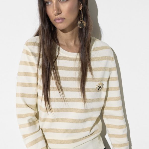 Jersey rayas lurex y pin Lola Casademunt