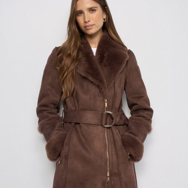 Abrigo largo efecto shearling Salsa Jeans