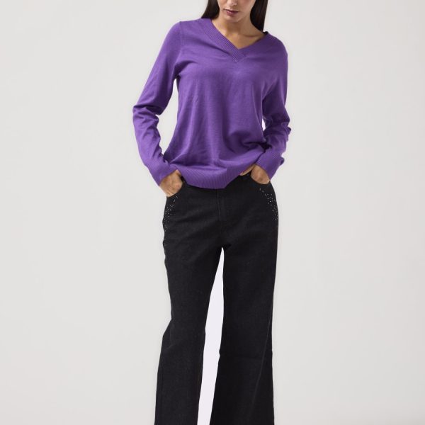 Jersey de punto con cuello pico MDM