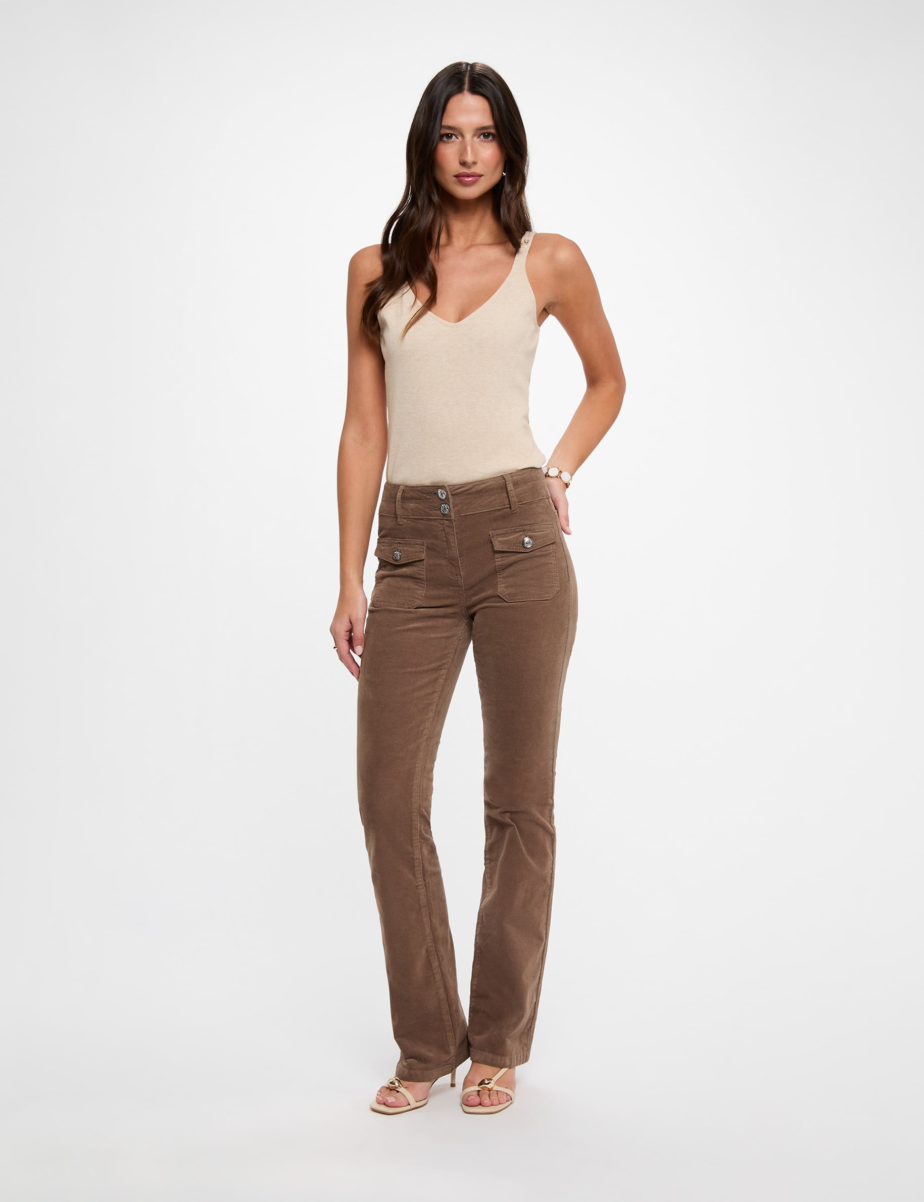 Pantalón ajustado de terciopelo Morgan