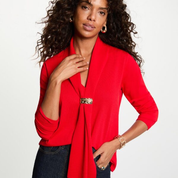 Jersey con cuello chal rojo Morgan