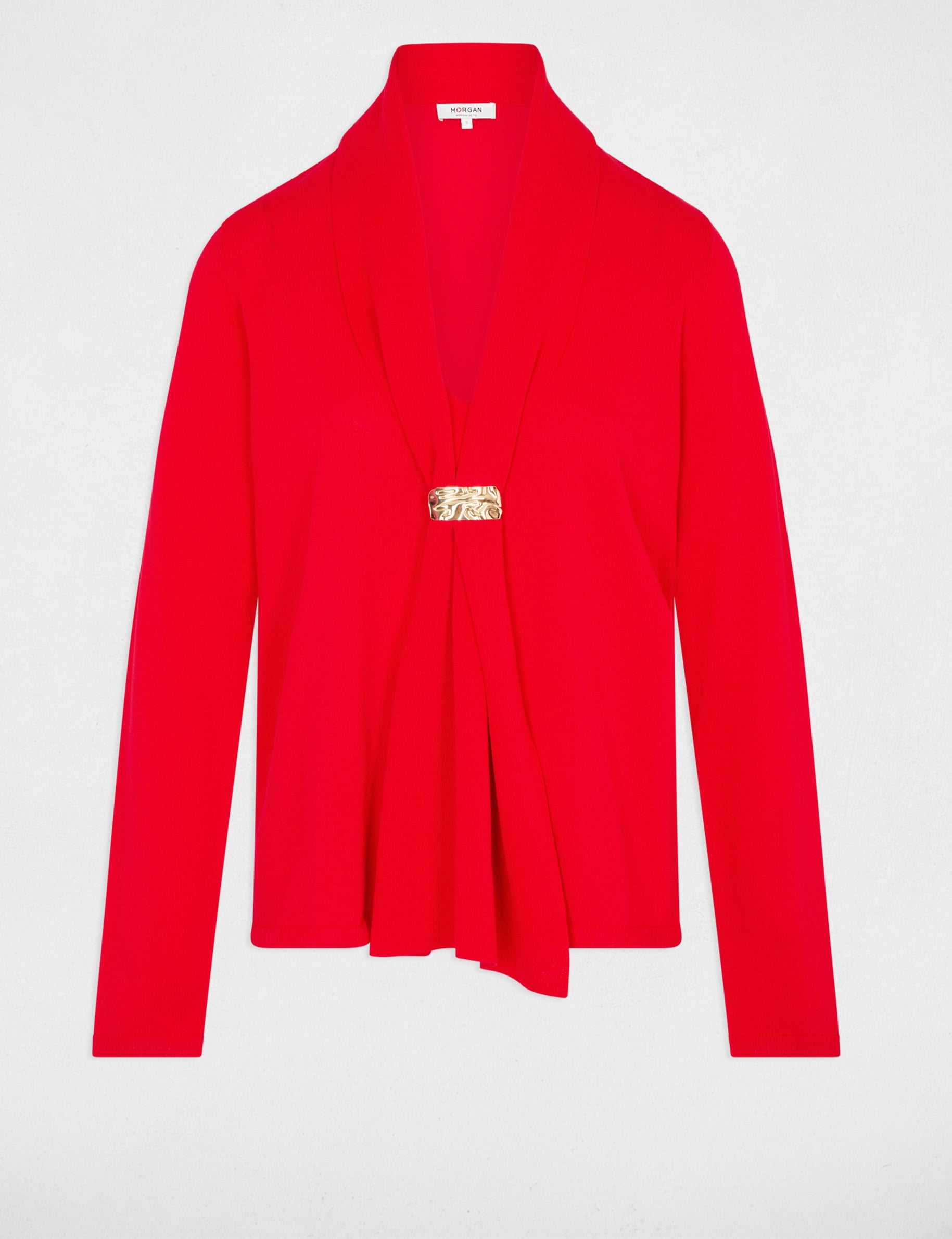 Jersey con cuello chal rojo Morgan